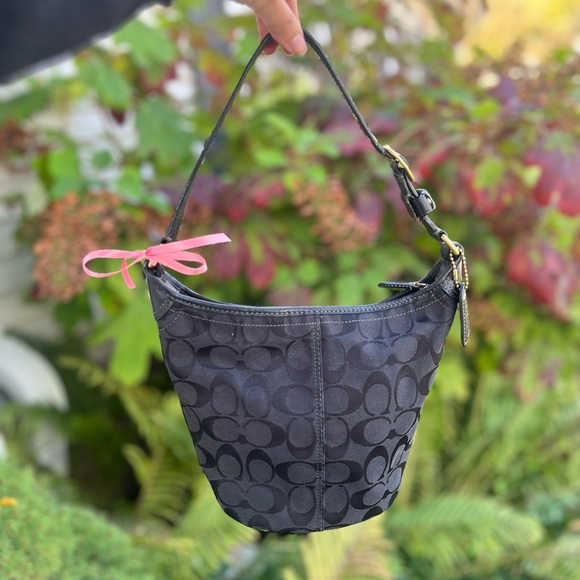 Coach Handbags - Coach Black Mini Shoulder Bucket Bag 🖤
